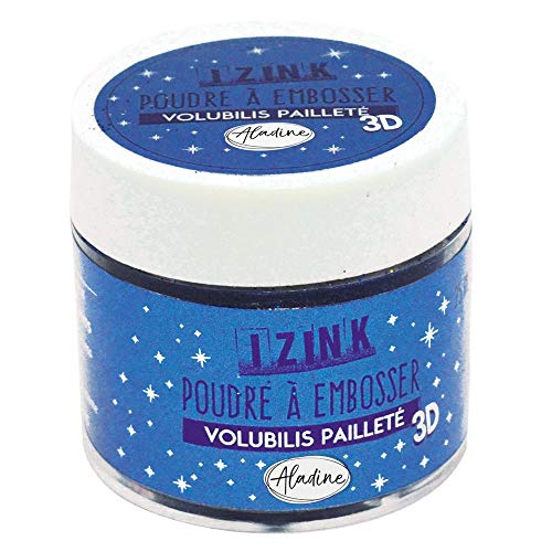 Aladine 10214 Embossing-Puder, 25 ml, Blau mit Glitzer von Aladine