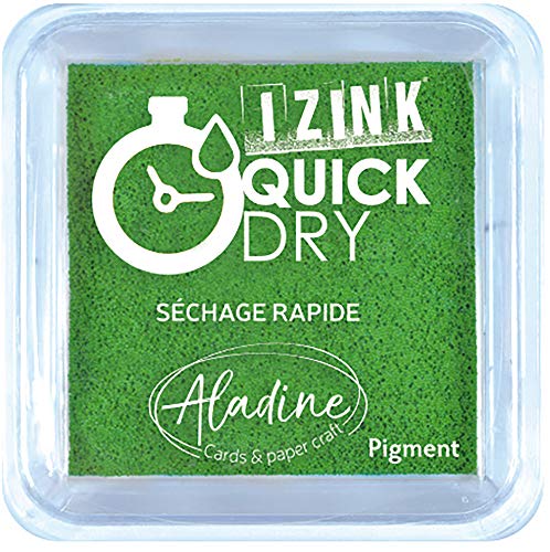 Aladine 19544 Izink Quick Dry Stempelkissen, grün, 5 x 5 cm von Aladine