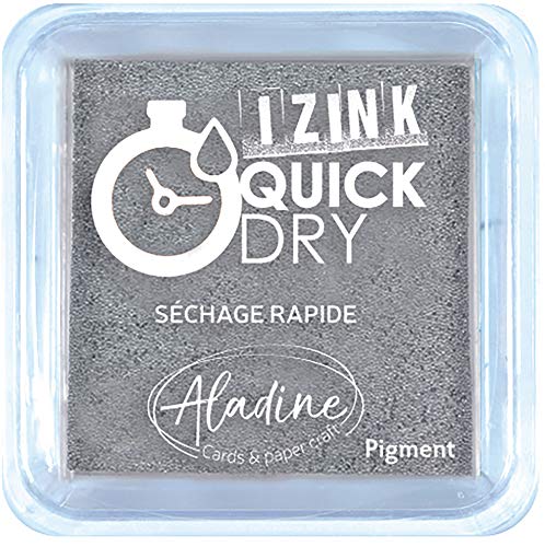 Aladine 19549 Izink Quick Dry Stempelkissen, silber, 5 x 5 cm von Aladine