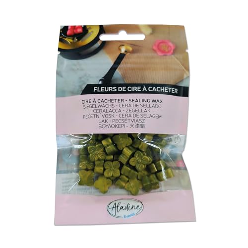 Aladine - 72650 Wachsperlen zum Überziehen, Olivgrün, Perlmutt, zum Erstellen von Wachssiegeln, Wachsblüten, für Hochzeit, Geburt, Briefe, Post, Menüs & Geschenke, 60 Stück Aladine - 72650 Wachsperlen zum Überziehen, Olivgrün, Perlmutt, zum Erstellen von Wachssiegeln, Wachsblüten, für Hochzeit, Geburt, Briefe, Post, Menüs & Geschenke, 60 Stück von Aladine