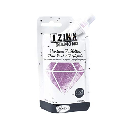 Aladine 80830 Izink Diamond Glitzerfarbe, 80 ml, Pastellrosa von Aladine