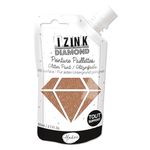 Aladine Izink Diamond 80824 Glitzerfarbe, 80 ml, Kupfergold von Aladine