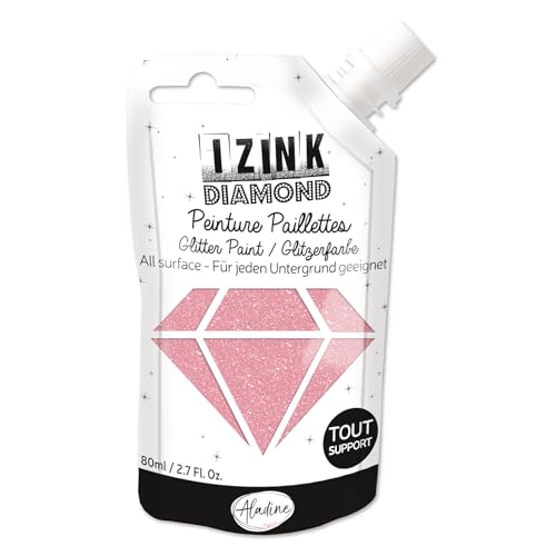 Aladine Izink Diamond 80828 Glitzerfarbe, 80 ml, Rosa von Aladine