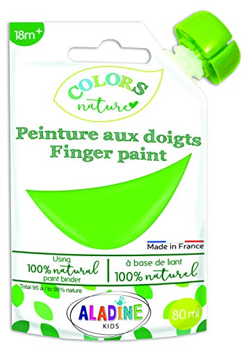 Aladine Natürliche Fingerfarbe Grün 80 ml 42047 Mehrfarbig von Aladine