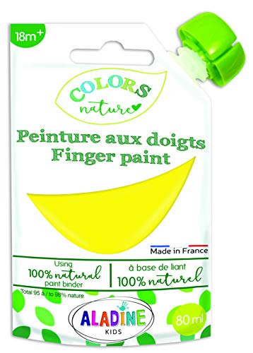 Aladine Natürliche Fingerfarbe gelb 80 ml 42048 Mehrfarbig von Aladine