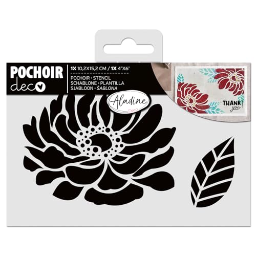 Aladine - Schablone Blume Pfingstrose 15 x 10 cm – Schablone für Dekoration aller Oberflächen – Schablone Filzstifte, Malerei, Airbrush Zeichnen – 81270 Aladine - Schablone Blume Pfingstrose 15 x 10 cm – Schablone für Dekoration aller Oberflächen – Schablone Filzstifte, Malerei, Airbrush Zeichnen – 81270 von Aladine