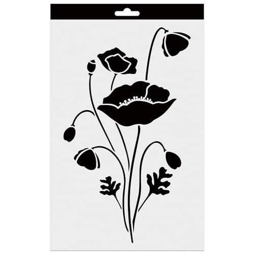 Aladine - Schablone Mohnblume 20 x 30 cm – Schablone für Dekoration aller Oberflächen – Schablone aus Filz, Malerei, Airbrush – Zeichnung Mohnblume – 81226 Aladine - Schablone Mohnblume 20 x 30 cm – Schablone für Dekoration aller Oberflächen – Schablone aus Filz, Malerei, Airbrush – Zeichnung Mohnblume – 81226 von Aladine