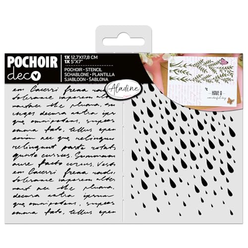 Aladine - Schablone Schriften & Tropfen 13 x 18 cm – Schablone für Dekoration aller Oberflächen – Schablone Filzstifte, Farbe, Airbrush – Manuskript-Zeichnung – 81258 Aladine - Schablone Schriften & Tropfen 13 x 18 cm – Schablone für Dekoration aller Oberflächen – Schablone Filzstifte, Farbe, Airbrush – Manuskript-Zeichnung – 81258 von Aladine