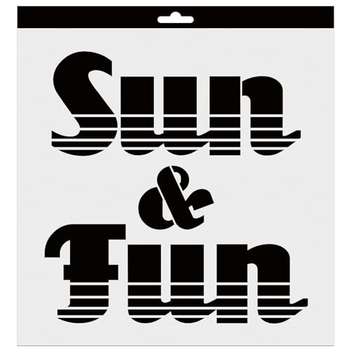 Aladine - Schablone Sun & Fun 30 x 30 cm – Schablone für Dekoration aller Oberflächen – Schablone für Filzstifte, Malerei, Airbrush – Zeichnen Sonne und Spaß – 81247 von Aladine