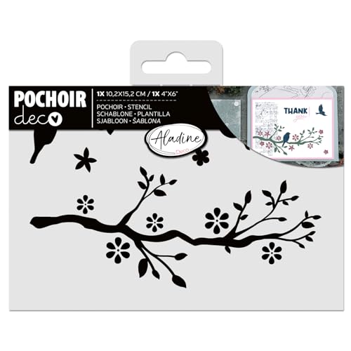 Aladine - Schablone Zweig Kirschblüten, 15 x 10 cm – Schablone für Dekoration aller Oberflächen – Schablone Filzstifte, Malerei, Airbrush Zeichnung – 81273 Aladine - Schablone Zweig Kirschblüten, 15 x 10 cm – Schablone für Dekoration aller Oberflächen – Schablone Filzstifte, Malerei, Airbrush Zeichnung – 81273 von Aladine