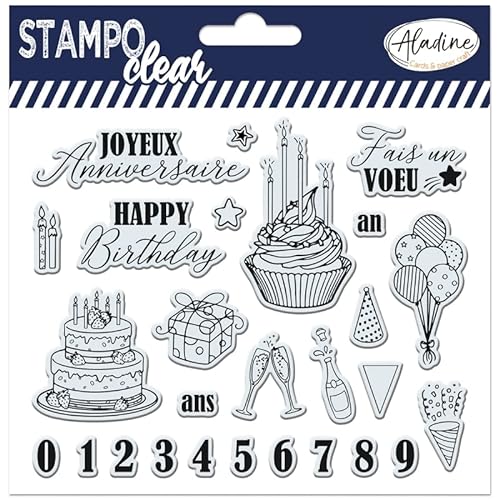 Aladine - Stempel Geburtstag – transparente Stempel – Stampo Clear – 04238 von Aladine