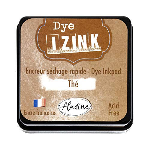 Aladine - Stempelkissen Izink Dye Braun Tee – Schnelltrocknendes Stempelkissen für Stempel und Schablonen – Scrapbooking und kreative Karten – französische Tinte – Größe M – 5 x 5 cm – Farbe Braun Aladine - Stempelkissen Izink Dye Braun Tee – Schnelltrocknendes Stempelkissen für Stempel und Schablonen – Scrapbooking und kreative Karten – französische Tinte – Größe M – 5 x 5 cm – Farbe Braun von Aladine