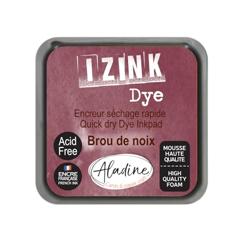 Aladine Stempelkissen Izink Dye Nussbrou – schnell trocknendes Stempelkissen für Stempel und Schablonen – Scrapbooking und kreative Karten – französische Tinte – Größe M – 5 x 5 cm – Farbe Braun 19267 Aladine Stempelkissen Izink Dye Nussbrou – schnell trocknendes Stempelkissen für Stempel und Schablonen – Scrapbooking und kreative Karten – französische Tinte – Größe M – 5 x 5 cm – Farbe Braun 19267 von Aladine
