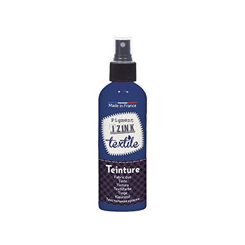 Aladine Textilfarbe, Spray, Izink, dekorative Textilfarbe, einfache Anwendung, hergestellt in Frankreich, 80 ml, Farbe Dunkelblau, Pastellfarben von Aladine
