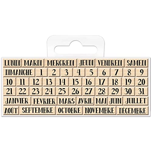 Mini-Holzstempel – Kalender – Monate Tage Datum – 0,6 bis 1,7 cm – 50 Stück, Beige Mini-Holzstempel – Kalender – Monate Tage Datum – 0,6 bis 1,7 cm – 50 Stück, Beige von Aladine