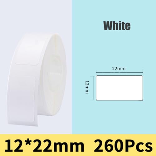 Zuverlässige und langlebige Thermo-Etiketten für Hand-Etikettendrucker, Aufkleberpapier (12 x 22 mm (260 Stück)) von Alanmoship