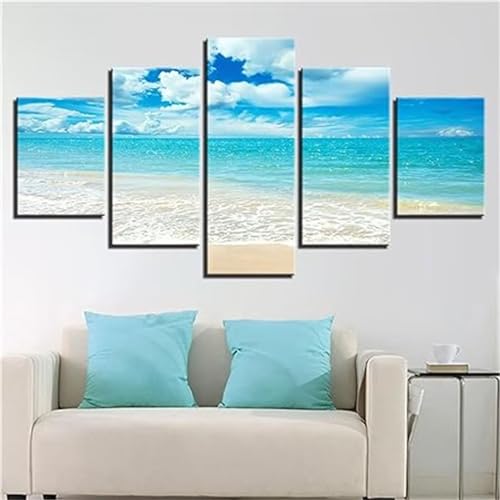 5 Teilig Kombination Full Kits Diamond Painting, 5D Diamond Painting Erwachsene, DIY Full Drill Kristall Strass Stickerei Kreuzstich Painting Bilder für Haus Wand Dekoration (Himmel Strand) XU-28 von Alaoan
