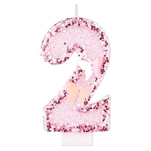 Alaoo Geburtstagskerzen Zahlen 1, Rosa Schmetterling Zahl Kerzen für Kuchen, 3D Schmetterling Geburtstagskerzen, Toppers für Mädchen, Geburtstagsdekorationen, Partyzubehör Alaoo Geburtstagskerzen Zahlen 1, Rosa Schmetterling Zahl Kerzen für Kuchen, 3D Schmetterling Geburtstagskerzen, Toppers für Mädchen, Geburtstagsdekorationen, Partyzubehör von Alaoo
