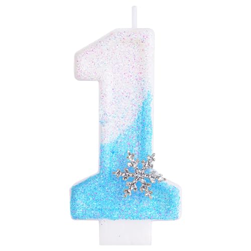 Alaoo Geburtstagskerzen Zahlen 1, glitzernde Zahlenkerze Geburtstag, 3D Blue White mit Schneeflocke Geburtstagskerzen, Kuchen Topper Dekoration Kuchendeko Geburtstag, Partyzubehör Alaoo Geburtstagskerzen Zahlen 1, glitzernde Zahlenkerze Geburtstag, 3D Blue White mit Schneeflocke Geburtstagskerzen, Kuchen Topper Dekoration Kuchendeko Geburtstag, Partyzubehör von Alaoo