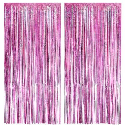 Alaoo Lametta Vorhang Rosa, 2 Stück Party Vorhänge Luftschlangen, Glitzervorhang Lametta, Fotowand Hintergrund Party Deko fur Party Deko Geburtstagsdeko Hochzeit Festivals Bühnendekor, 2.5m Alaoo Lametta Vorhang Rosa, 2 Stück Party Vorhänge Luftschlangen, Glitzervorhang Lametta, Fotowand Hintergrund Party Deko fur Party Deko Geburtstagsdeko Hochzeit Festivals Bühnendekor, 2.5m von Alaoo