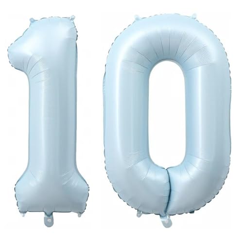Alaoo Luftballon 10 Geburtstag Zahl, 40 Zoll Blau Creme Folienballon, Riesenzahl Ballon für Mädchen Junge Geburtstag Party Dekoration Jahrestag Dekorationen Alaoo Luftballon 10 Geburtstag Zahl, 40 Zoll Blau Creme Folienballon, Riesenzahl Ballon für Mädchen Junge Geburtstag Party Dekoration Jahrestag Dekorationen von Alaoo