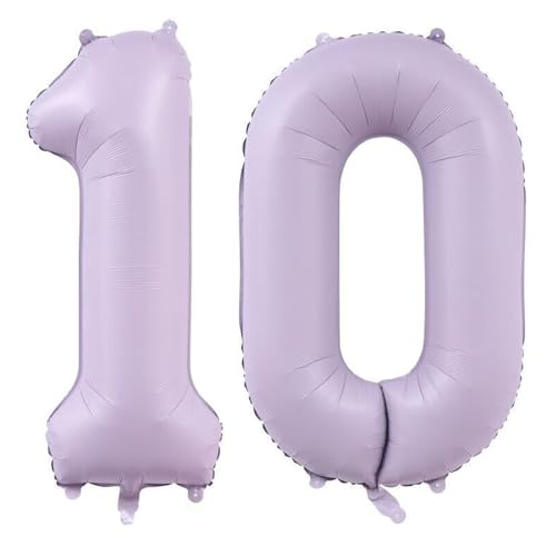Alaoo Luftballon 10 Geburtstag Zahl, 40 Zoll Lila Creme Folienballon, Riesenzahl Ballon für Mädchen Junge Geburtstag Party Dekoration Jahrestag Dekorationen Alaoo Luftballon 10 Geburtstag Zahl, 40 Zoll Lila Creme Folienballon, Riesenzahl Ballon für Mädchen Junge Geburtstag Party Dekoration Jahrestag Dekorationen von Alaoo