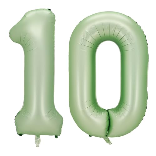 Alaoo Luftballon 10 Geburtstag Zahl, 40 Zoll Olivgrün Creme Folienballon, Riesenzahl Ballon für Mädchen Junge Geburtstag Party Dekoration Jahrestag Dekorationen Alaoo Luftballon 10 Geburtstag Zahl, 40 Zoll Olivgrün Creme Folienballon, Riesenzahl Ballon für Mädchen Junge Geburtstag Party Dekoration Jahrestag Dekorationen von Alaoo