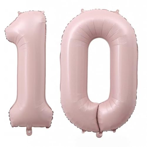 Alaoo Luftballon 10 Geburtstag Zahl, 40 Zoll Rosa Creme Folienballon, Riesenzahl Ballon für Mädchen Junge Geburtstag Party Dekoration Jahrestag Dekorationen Alaoo Luftballon 10 Geburtstag Zahl, 40 Zoll Rosa Creme Folienballon, Riesenzahl Ballon für Mädchen Junge Geburtstag Party Dekoration Jahrestag Dekorationen von Alaoo