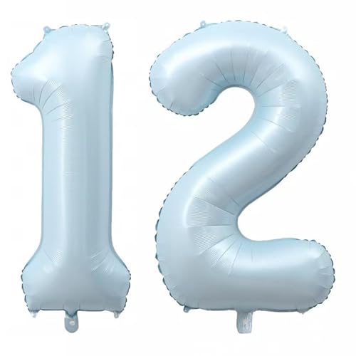 Alaoo Luftballon 12 Geburtstag Zahl, 40 Zoll Blau Creme Folienballon, Riesenzahl Ballon für Mädchen Junge Geburtstag Party Dekoration Jahrestag Dekorationen Alaoo Luftballon 12 Geburtstag Zahl, 40 Zoll Blau Creme Folienballon, Riesenzahl Ballon für Mädchen Junge Geburtstag Party Dekoration Jahrestag Dekorationen von Alaoo