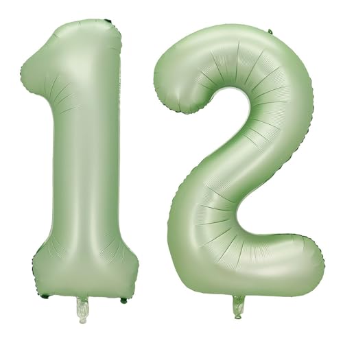Alaoo Luftballon 12 Geburtstag Zahl, 40 Zoll Olivgrün Creme Folienballon, Riesenzahl Ballon für Mädchen Junge Geburtstag Party Dekoration Jahrestag Dekorationen Alaoo Luftballon 12 Geburtstag Zahl, 40 Zoll Olivgrün Creme Folienballon, Riesenzahl Ballon für Mädchen Junge Geburtstag Party Dekoration Jahrestag Dekorationen von Alaoo