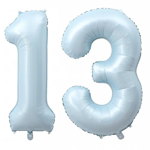 Alaoo Luftballon 13 Geburtstag Zahl, 40 Zoll Blau Creme Folienballon, Riesenzahl Ballon für Mädchen Junge Geburtstag Party Dekoration Jahrestag Dekorationen Alaoo Luftballon 13 Geburtstag Zahl, 40 Zoll Blau Creme Folienballon, Riesenzahl Ballon für Mädchen Junge Geburtstag Party Dekoration Jahrestag Dekorationen von Alaoo