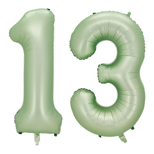 Alaoo Luftballon 13 Geburtstag Zahl, 40 Zoll Olivgrün Creme Folienballon, Riesenzahl Ballon für Mädchen Junge Geburtstag Party Dekoration Jahrestag Dekorationen Alaoo Luftballon 13 Geburtstag Zahl, 40 Zoll Olivgrün Creme Folienballon, Riesenzahl Ballon für Mädchen Junge Geburtstag Party Dekoration Jahrestag Dekorationen von Alaoo