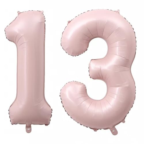 Alaoo Luftballon 13 Geburtstag Zahl, 40 Zoll Rosa Creme Folienballon, Riesenzahl Ballon für Mädchen Junge Geburtstag Party Dekoration Jahrestag Dekorationen Alaoo Luftballon 13 Geburtstag Zahl, 40 Zoll Rosa Creme Folienballon, Riesenzahl Ballon für Mädchen Junge Geburtstag Party Dekoration Jahrestag Dekorationen von Alaoo