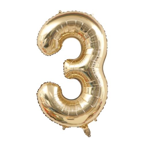 Alaoo Luftballon 3 Geburtstag Zahl, 40 Zoll Gold Creme Folienballon, Riesenzahl Ballon für Mädchen Junge Geburtstag Party Dekoration Jahrestag Dekorationen Alaoo Luftballon 3 Geburtstag Zahl, 40 Zoll Gold Creme Folienballon, Riesenzahl Ballon für Mädchen Junge Geburtstag Party Dekoration Jahrestag Dekorationen von Alaoo