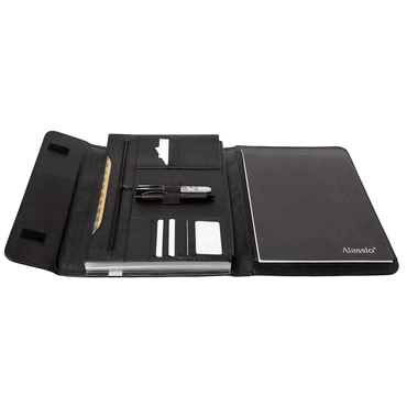 Alassio Schreibmappe - A4 Einsteckfächer anthrazit Klettverschluss. von Alassio