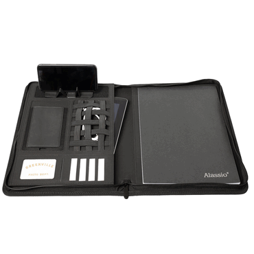 Alassio Schreibmappe - A4 anthrazit Reißverschluss. von Alassio
