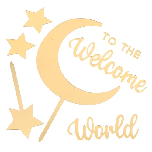 Alasum Babyparty-kuchendekorationen Mit Acryl-mondstern-toppern Partyzubehör Zur Enthüllung Des Geschlechts Für Den Besonderen Tag Des Babys von Alasum