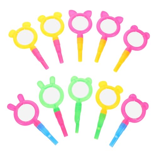 Alasum 10pcs Mini Cartoon Lupe Mit Pfeife Für Kinder Bildungswissenschaftsspielzeug Für Kindergartenspielzeug Für Partyspielpreise Klein Und Leicht Zu Tragenes Lernwerkzeuge (gemischter von Alasum