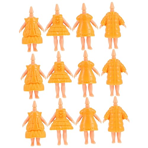 Alasum 12 Stück kreative Puppenkörper für kinderspielzeug Puppenkleidung kinderknallzeug Weihnachtspuppe Körperzubehör für Puppen Puppenkörper mit Kostüm Plastik Orange von Alasum