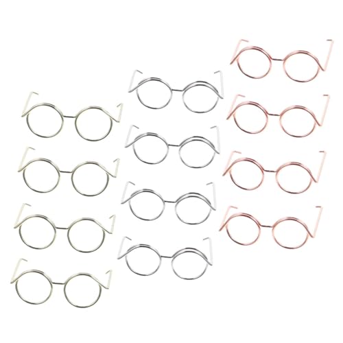 Alasum 12st Zubehör Für Puppenbrillen Kleine Puppe Anziehpuppe Puppe Puppe Mini Mini- Puppenbrille Deko-Puppe Minibrille Für Puppe Mini-Brille Kupferkabel von Alasum