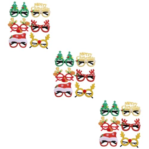 Alasum 18 Stk Weihnachtsdekoration Gläser Weihnachtsbaum-sonnenbrille Schmuckzubehör Weihnachtsbrille Aus Papier Weihnachts-selfie-requisiten Kind Abschlussball Frohe Weihnachten Vlies von Alasum