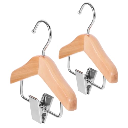 Alasum 2 Stücke Puppe Kleidung Kleiderbügel Holz Rack Dressing up Spielzeug Für Puppen Kleid Top Hosen von Alasum