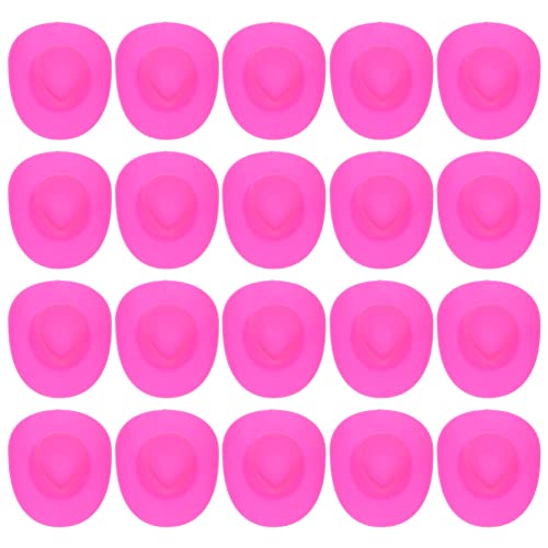 Alasum 20St -Cowboyhut Miniatur rosa Mütze Kappen Mini-Hut- Mini-Puppen Puppen Kleidung für puppenkleidung gartendekoration nähgarn pink Mini-Plastikhut Hut für Puppe von Alasum