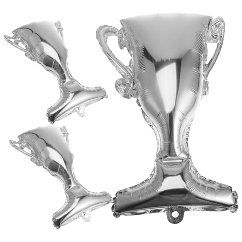 Alasum 3 Stück Abschluss Dekoration Ballonbogenständer Ringballon Trophäe sprengen Willkommensballons Ballonpumpe silberne ballons Trophäenballon Folienballons Partyballons Aluminiumfolie von Alasum