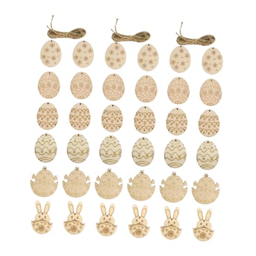Alasum 36St Ostereier Christbaumkugeln Weihnachts-Picks Osterhandwerk Nr Fälschung basteln für Ostern basteln zu Ostern DIY-Deko zu Ostern -Bastelbedarf Seil Beige von Alasum