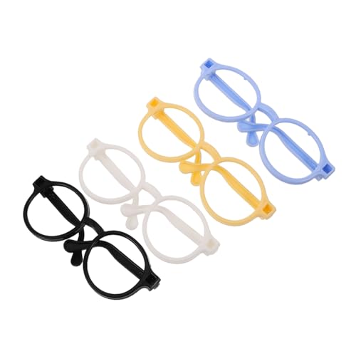 Alasum 4 Pcs Doll Brille Rahmen Rahmen Miniaturbrillen Frames Für Puppen Modische Spielzeuggläser Frames DIY Dull Eye Accessoires Doll Eyewear Rahmen Spielzeug von Alasum