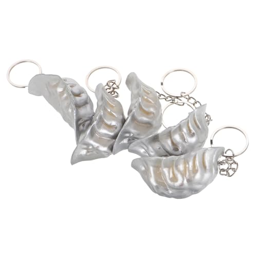 Alasum 5St Simulierte Lebensmittel-Requisiten Faux-Lebensmitteldekoration Spiel-Essen-Anhänger dekorativer Lebensmittel-Schlüsselanhänger imitiertes Knödelornament PVC Silver von Alasum