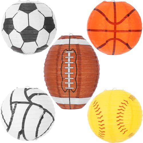 Alasum 5 Stück Sport-papierlaternen Basketball Fußball Fußball-dekorationen Dekorative Hängelaternen Für Geburtstagsfeiern Und Versammlungen Alasum 5 Stück Sport-papierlaternen Basketball Fußball Fußball-dekorationen Dekorative Hängelaternen Für Geburtstagsfeiern Und Versammlungen von Alasum