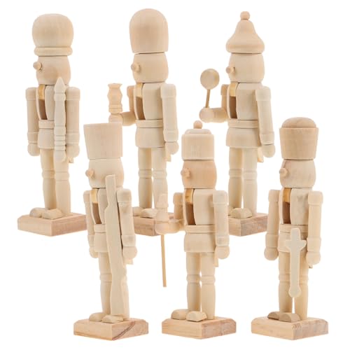 Alasum 6 Stück Teiliges DIY Holz Unbemalt zum Selbstgestalten Stabile Weihnachtsdeko Figuren aus Robustem Holz für Basteln und Wohnraumdekoration Alasum 6 Stück Teiliges DIY Holz Unbemalt zum Selbstgestalten Stabile Weihnachtsdeko Figuren aus Robustem Holz für Basteln und Wohnraumdekoration von Alasum