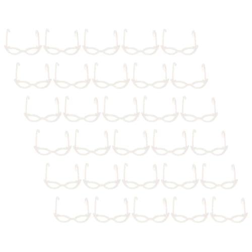 Alasum 60st Mini-Brille Lustige Brillenspielzeuge Puppenbrillen Mädchen Puppe Brille Modische Brillendekore Dekorative Puppenbrille Miniaturpuppen-Sonnenbrille Puppenzubehör Weiß Plastik von Alasum